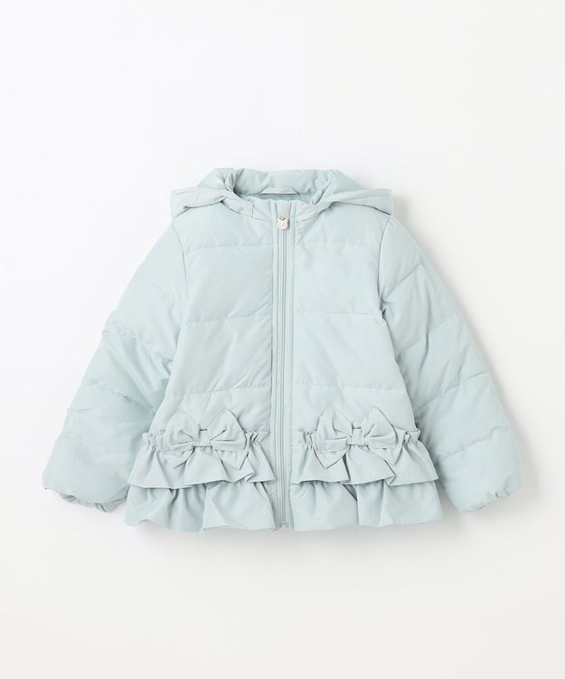 ANY KIDS 【洗濯機OK】中綿リボンコート ミント