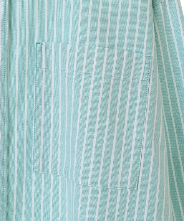 AMERICAN HOLIC ＵＶカットリサイクルコットンオックスシャツ Stripe Green