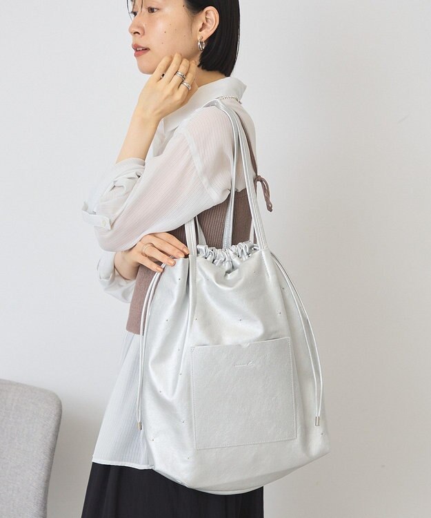 AMERICAN HOLIC スタッズポケットA4トートバッグ Silver