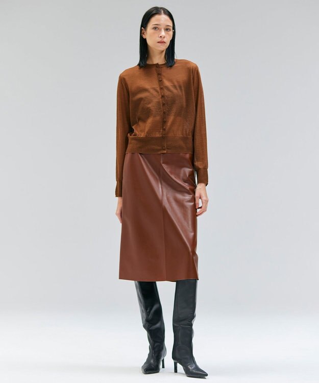 BEIGE， 【洗える・Oggi 10月号掲載】CADDO / シアーウールカーディガン Brown