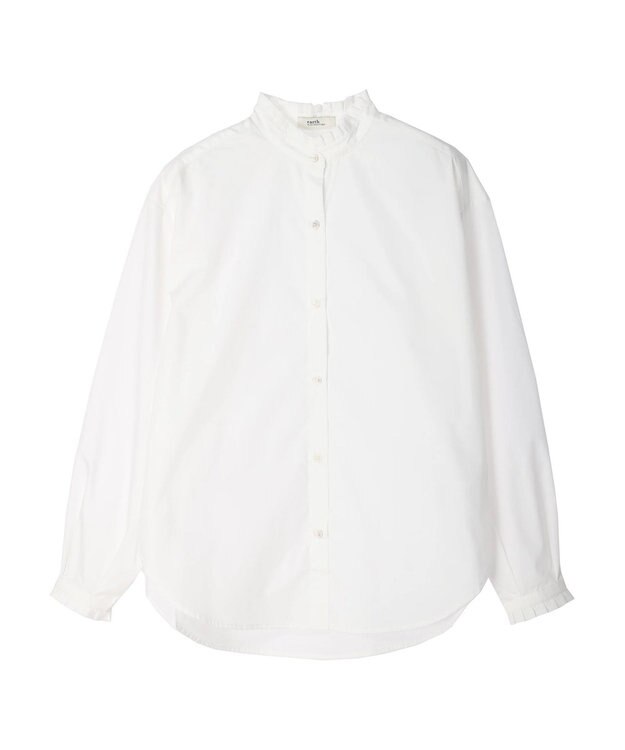 earth music&ecology Ｔ／Ｃ　スタンドフリルブラウス Off White