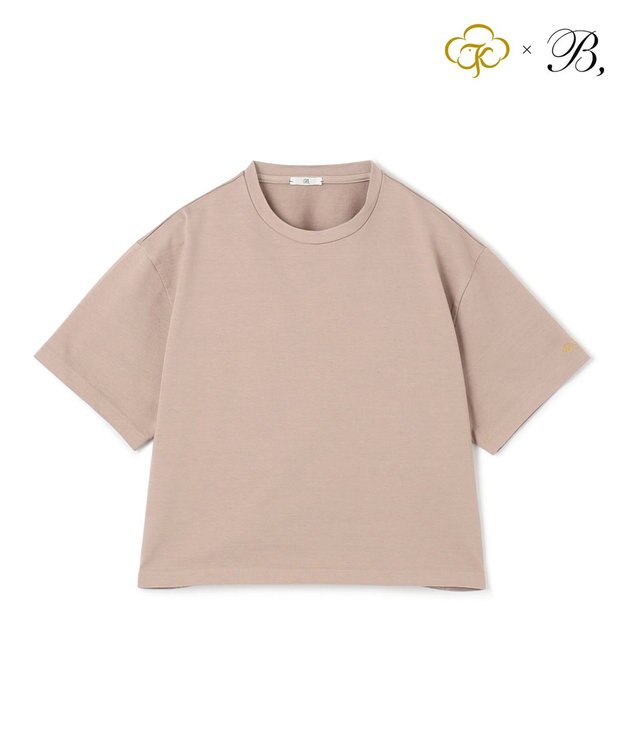 BEIGE， Organic Cotton / Cropped Short Sleeve T トップス Taupe