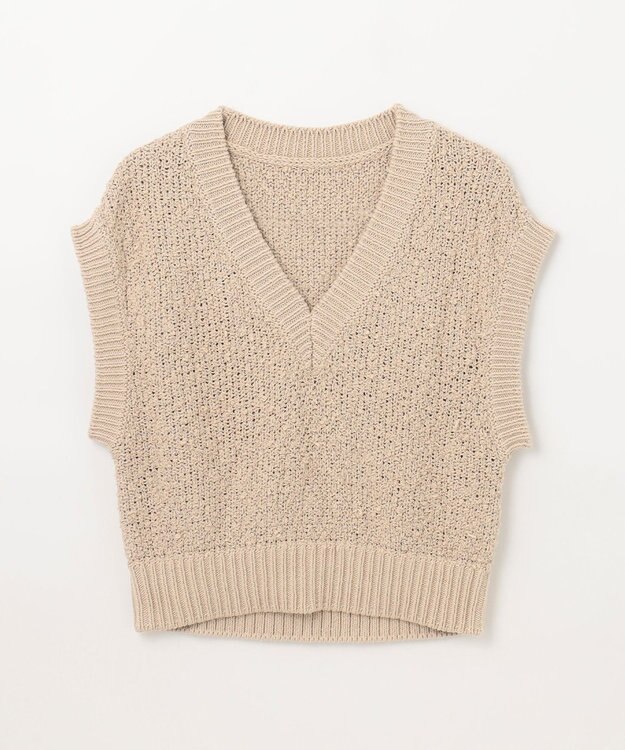 GRACE CONTINENTAL カノコショートニットトップ ベージュ