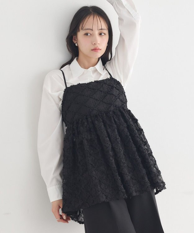 earth music&ecology 【予約】フリンジレースキャミビスチェ ブラック