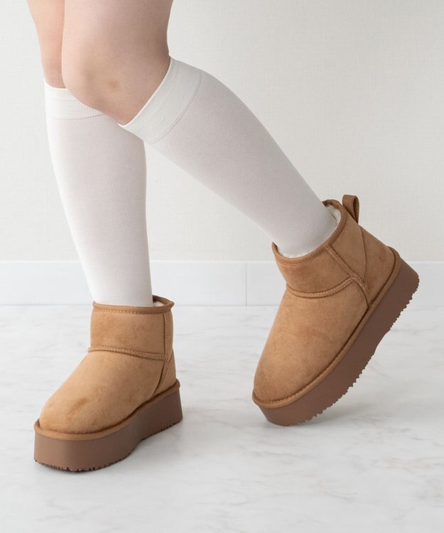 Bridget Birkin 【Bridget Birkin】スエード調ムートンブーツ キャメルスウェード