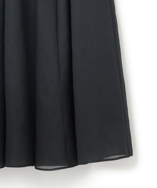 23区 S 【洗える】シアービエラ ギャザー スカート ブラック系