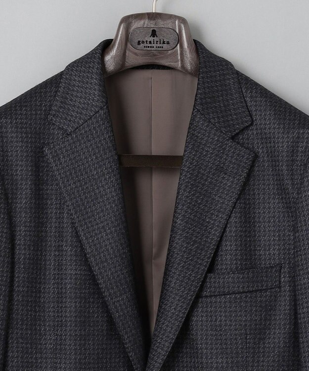 GOTAIRIKU セットアップ対応【2WAYストレッチ/シワになりにくい】T/W ジャージージャケット_千鳥柄 グレー系8