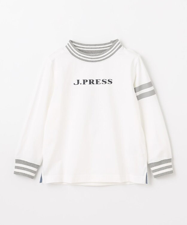 J.PRESS KIDS 【100-130cm】リブライン ロゴカットソー アイボリー系