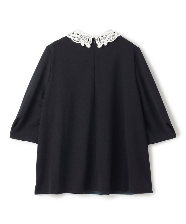 UNFILO 【2WAY】BEAUTY MOVE レース襟ブラウス ネイビー