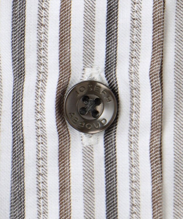 JOSEPH ABBOUD 【キングサイズ】JCサテンストライプ　シャツ ダークブラウン系1