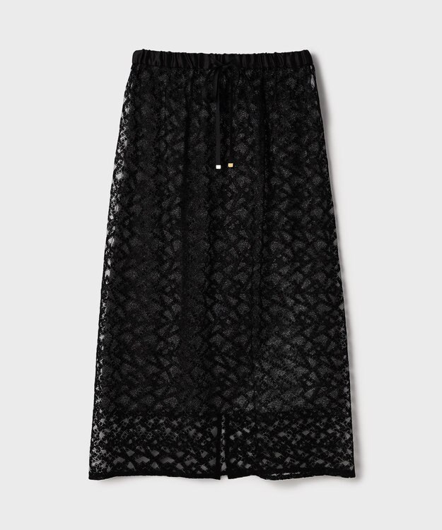 GRACE CONTINENTAL スターembチュールスカート ブラック