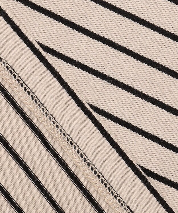 J.PRESS LADIES パネルボーダー ドルマン カットソー ベージュ系1