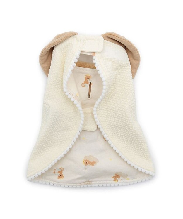 PET PARADISE ペットパラダイス くまさん ポンチョ 《おやすみ柄》 中型犬 大型犬 オフホワイト