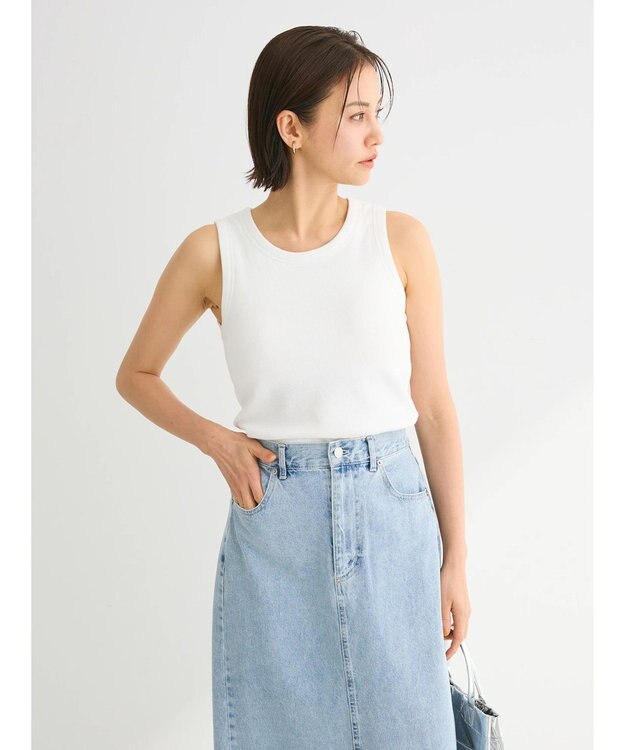 Green Parks ・ＳＵＧＡＲ　ＳＰＯＯＮリブタンクトップ（パット付） Off White