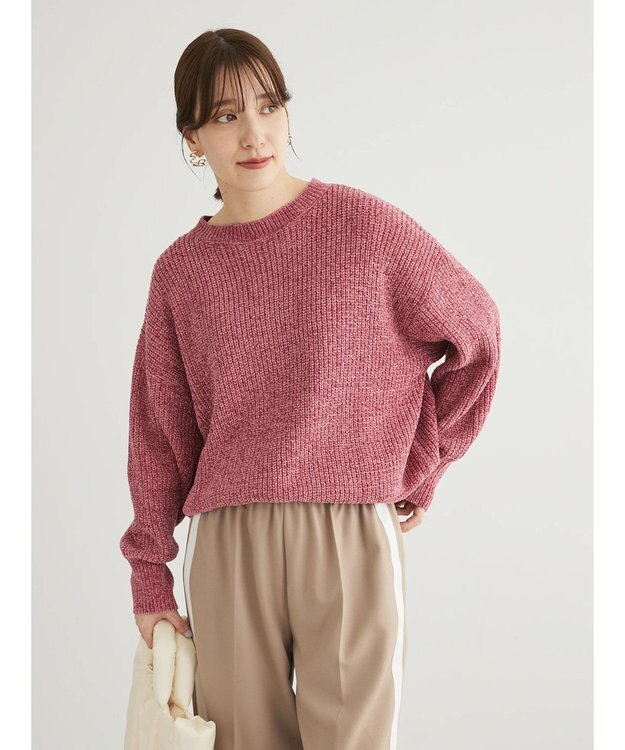 Green Parks ベロアモールニットプルオーバー Pink