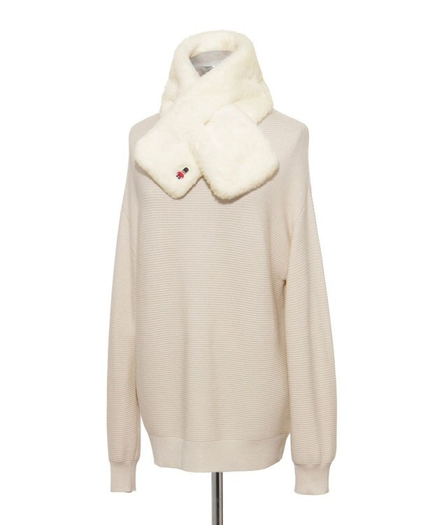 MOONBAT MACKINTOSH PHILOSOPHY(マッキントッシュ フィロソフィー）バッキンガムベア フェイクファー プチマフラー オフホワイト