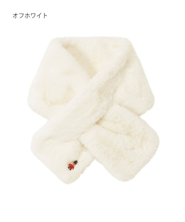 MOONBAT MACKINTOSH PHILOSOPHY(マッキントッシュ フィロソフィー）バッキンガムベア フェイクファー プチマフラー オフホワイト