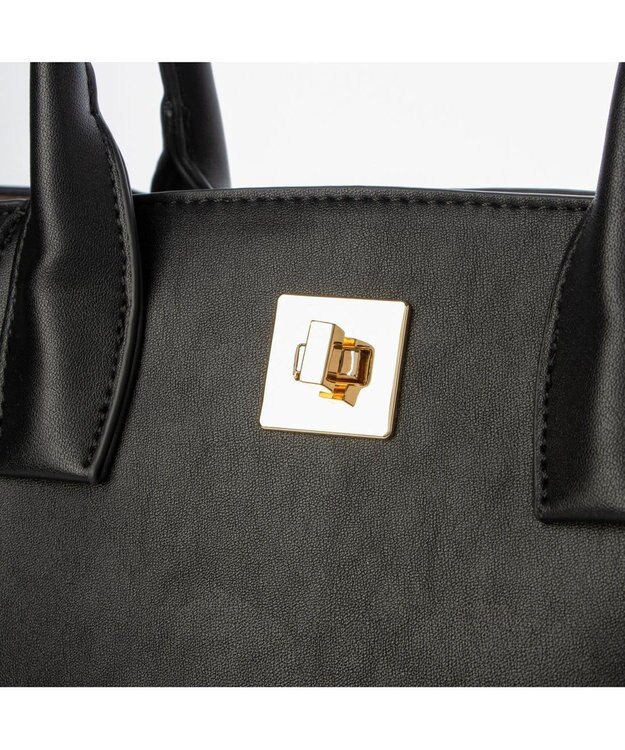 UNBILLION 【テレビ ドラマ着用アイテム】カシュカシュ cachecache / A4ヒネリ飾り金具2wayトートバッグ ブラック