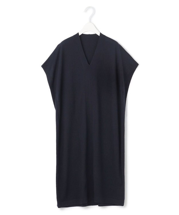 ICB L 【洗える】コンパクトウール ニットチュニック ネイビー系