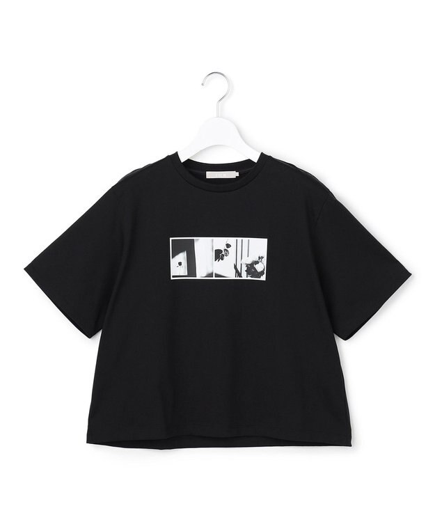 ICB クロップド ロゴTEE（フォトプリント） ブラック
