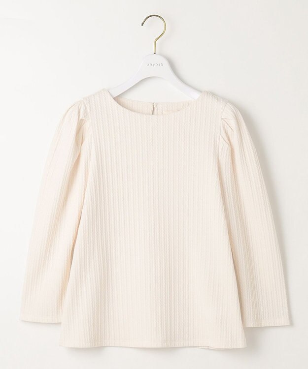 ANY SIS 【洗える】ミニケーブルジャカード プルオーバー アイボリー