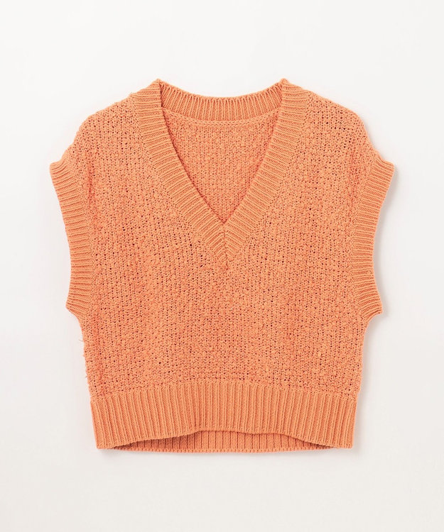 GRACE CONTINENTAL カノコショートニットトップ オレンジ