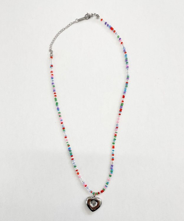 WEGO Lカラービーズハートネックレス 柄2