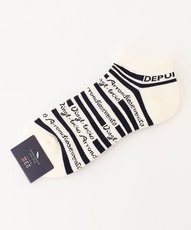 23区GOLF 【MEN】ロゴボーダー アンクルソックス ネイビー系2