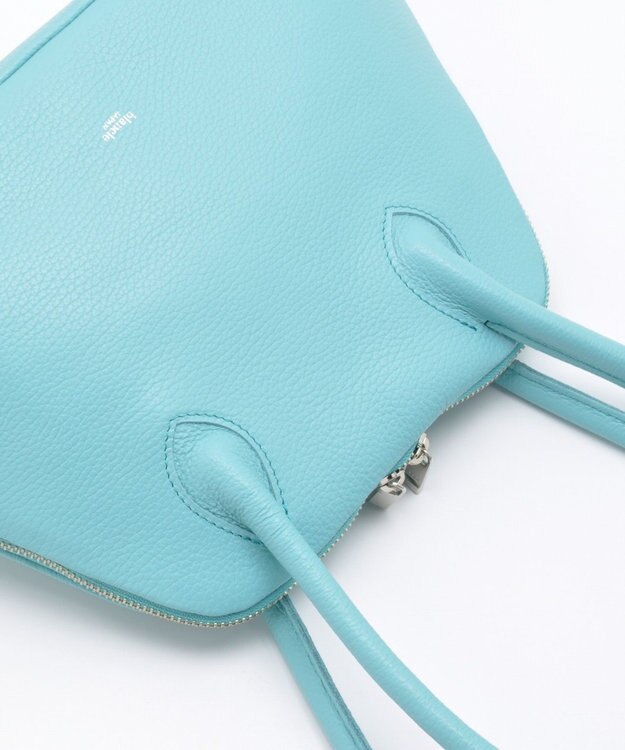 blancle シュリンクレザー 舟形ボストン ロビンエッグブルー