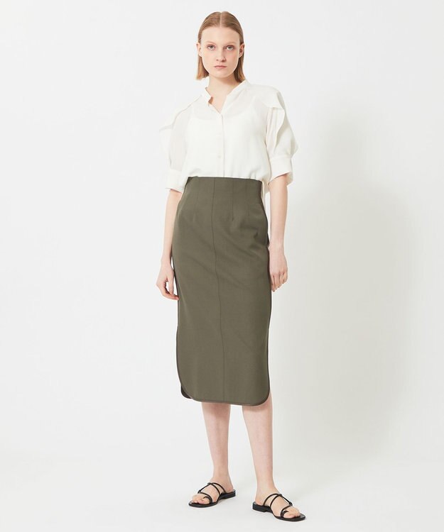 BEIGE， HYACINTH / スタンドカラーブラウス Ecru