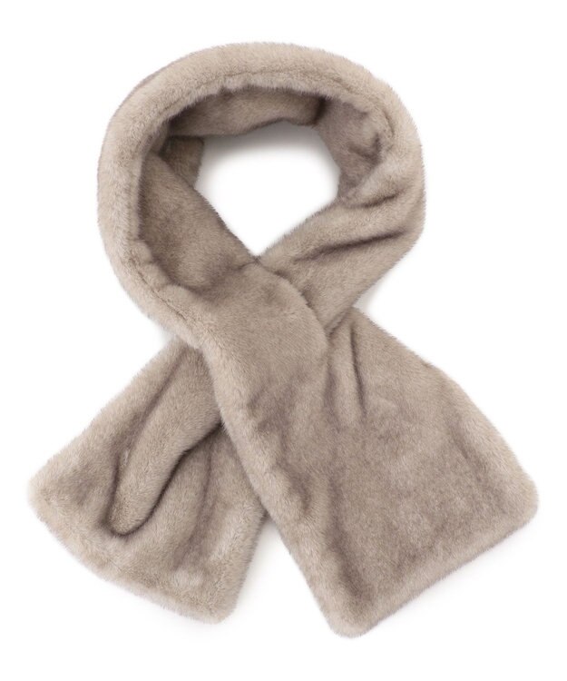 23区 フェイクファー ティペット ライトグレー系