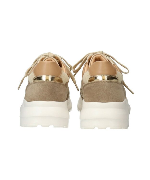 Bridget Birkin 【PARADIS COULEUR】異素材コンビレースアップスニーカー ベージュコンビ