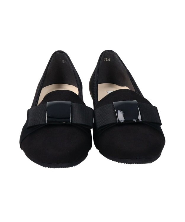 Bridget Birkin ＜3E＞【Bridget Birkin Walk】オペラリボンヒールウォーキングパンプス ブラックスウェード