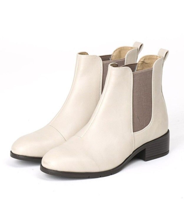 AcureZ 晴雨兼用やわらかトラッドブーツ「生活防水タイプ」 アイボリー