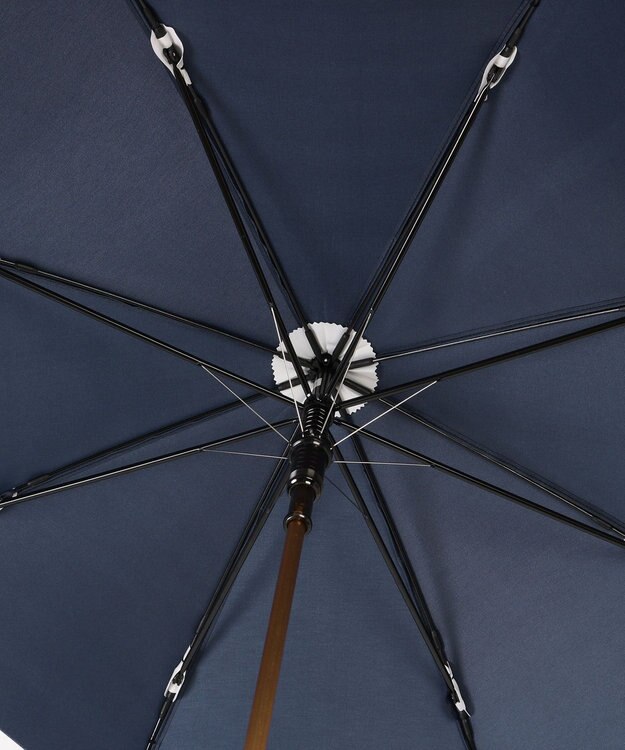 MOONBAT 【耐風】FURLA 長傘 カラーボーダー 日本製 ネイビーブルー