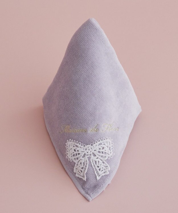 Maison de FLEUR リボンレースタオルハンカチ Lavender
