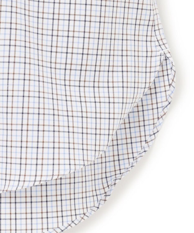 J.PRESS MEN 【EXTRA COMFORT / 形態安定・ストレッチ・抗菌防臭・速乾】ピンオックス サマーチェック 半袖シャツ/B.D. ブラウン系3
