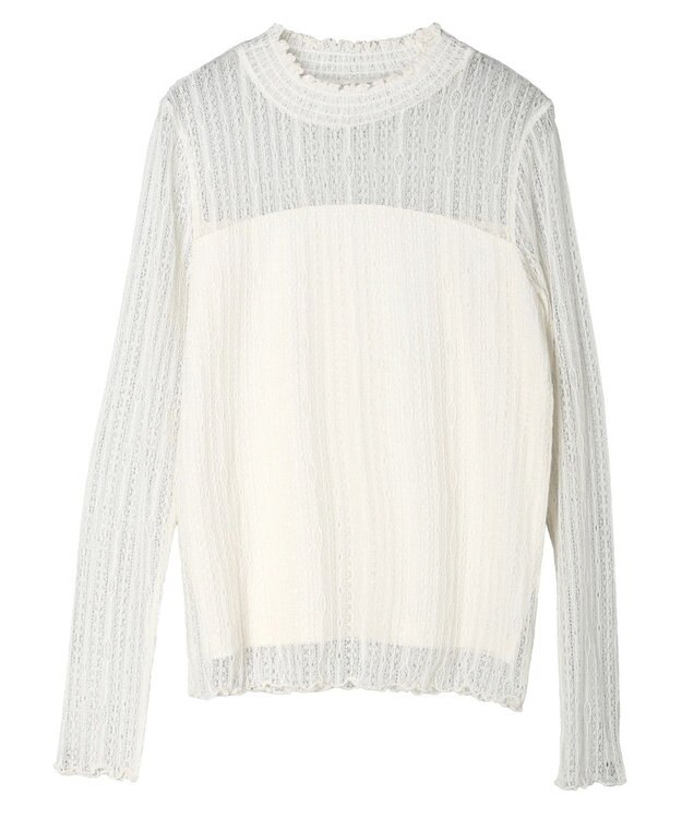 earth music&ecology レースドッキングプルオーバー Off White