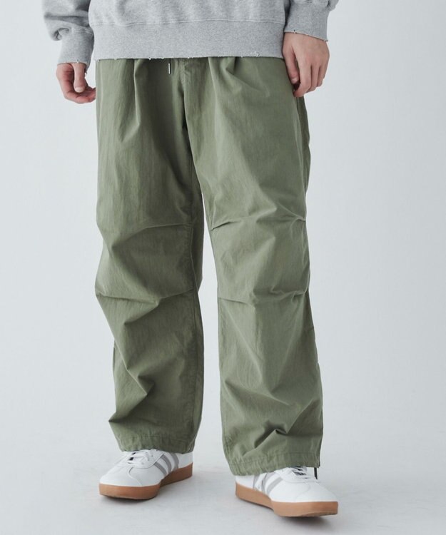 WEGO サイドスリットパラシュートパンツ カーキ