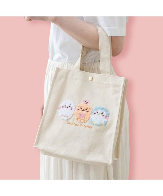 Mother garden しろたん サガラ トートバッグ 《お友だち柄》 ベージュ