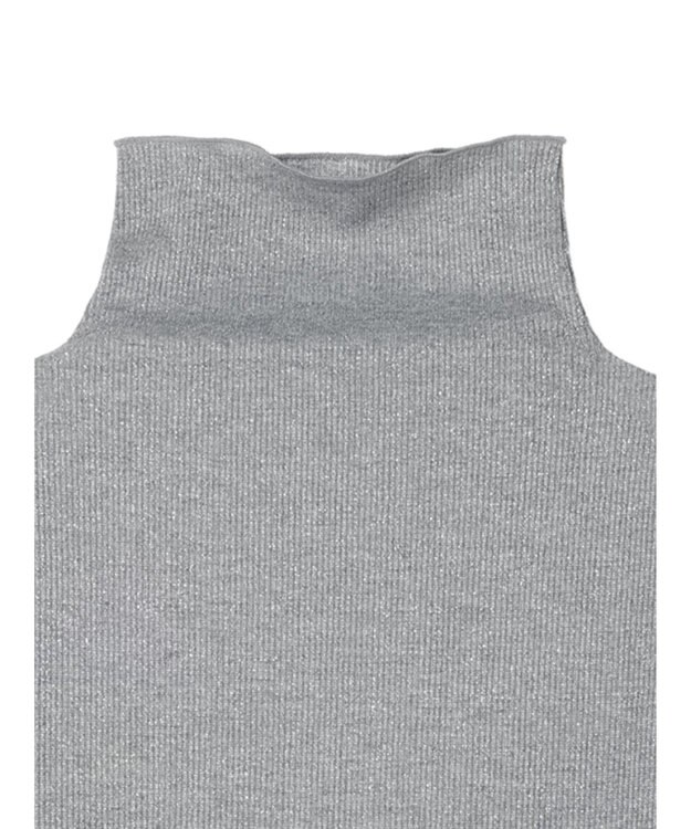 Green Parks ラメリブタートルカットソー Gray