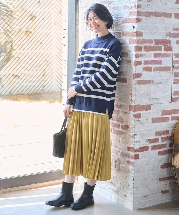 ANY 【14色展開/洗える】ウーリッシュ プリーツスカート イエロー系