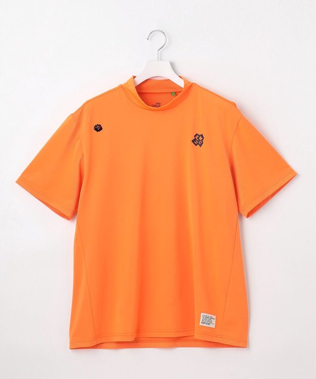PW CIRCULUS 【吸水速乾 / ストレッチ】【MEN】ストレッチメッシュカノコ ベンチレーションモックT ゴルフ オレンジ系