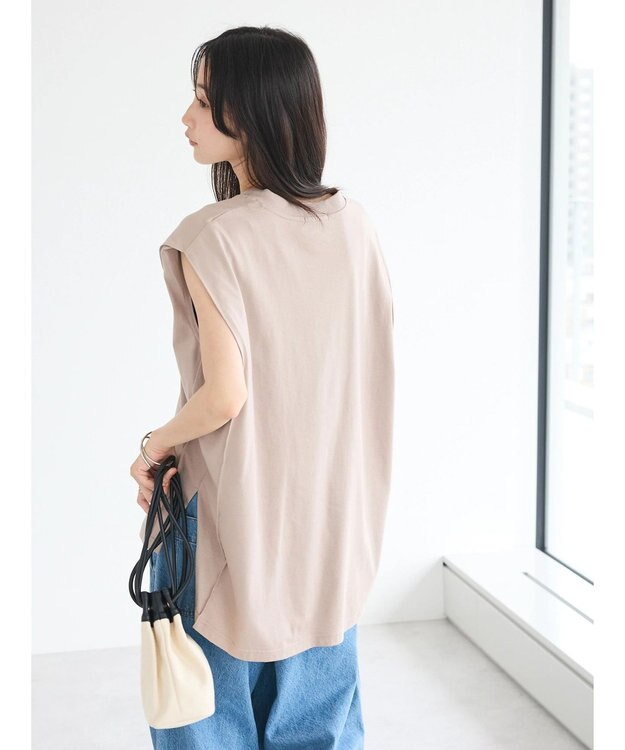 CRAFT STANDARD BOUTIQUE リメイクロゴノースリーブTee Pink Beige