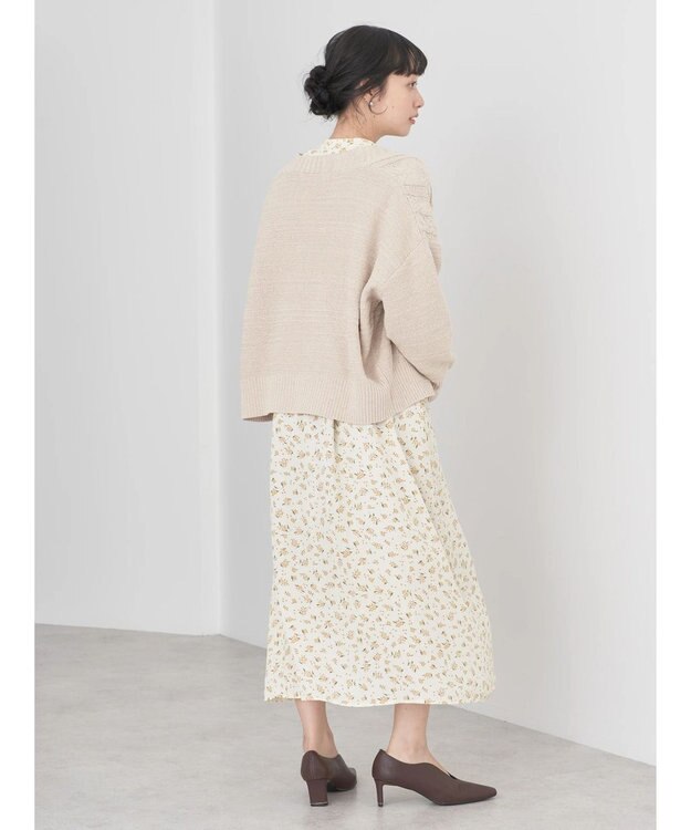 earth music&ecology キンモクセイ柄ワンピース Beige