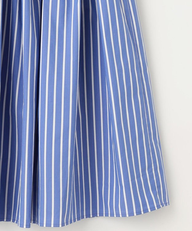 ANY 【ウエストゴム】タックギャザースカート ブルーストライプ