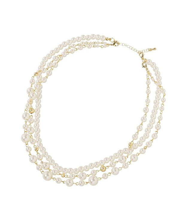 earth music&ecology ３連パールネックレス Gold