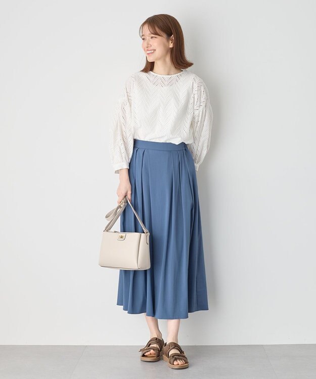 ANY L 【洗濯機可】エンブロイダリーブラウス オフ