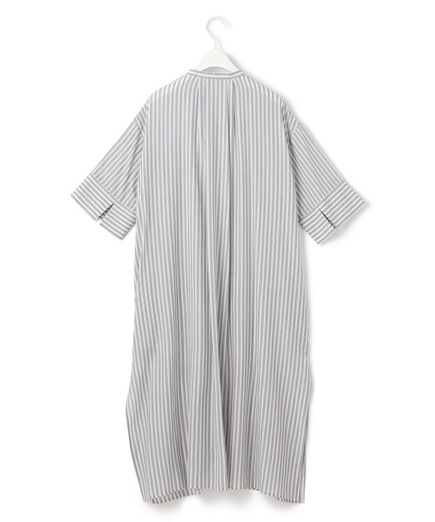 ICB 【接触冷感・洗える】 キュプラローンストライプ ワンピース ティールグレーストライプ系