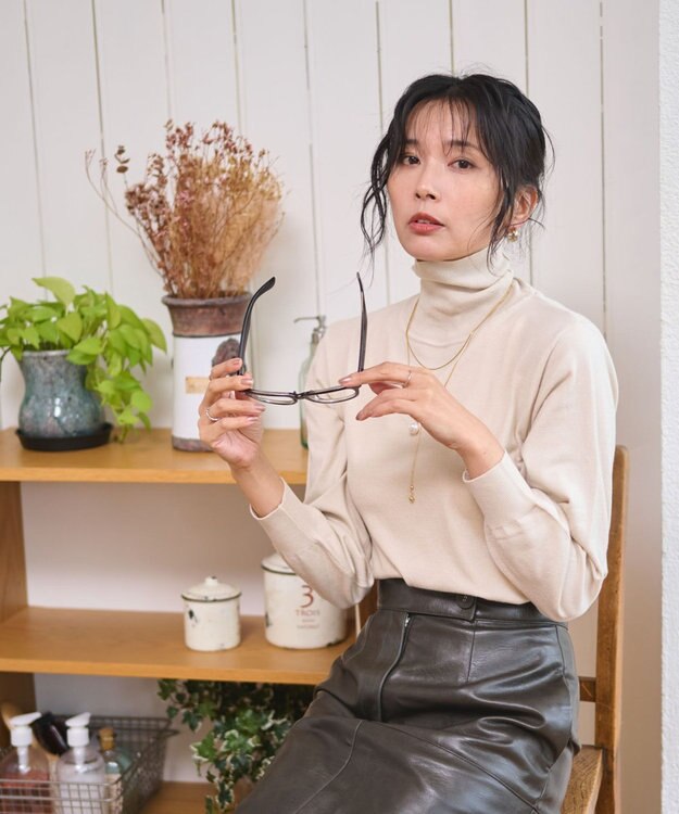 WEGO 【WEB限定/25年秋冬新作/洗濯OK/毛玉レス】タートルネックニット